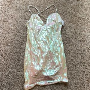 White sequence dress